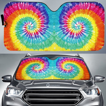 Spiral Tie Dye Car Sunshade Custom Printed Hippie Car Accessories - Gearcarcover - 1
