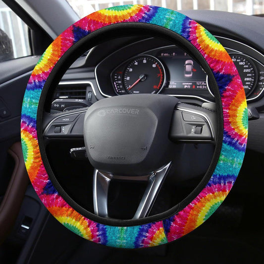 Spiral Tie Dye Steering Wheel Covers Custom Hippie Tie Dye Hippie Car Accessories - Gearcarcover - 2