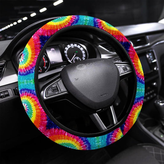 Spiral Tie Dye Steering Wheel Covers Custom Hippie Tie Dye Hippie Car Accessories - Gearcarcover - 1