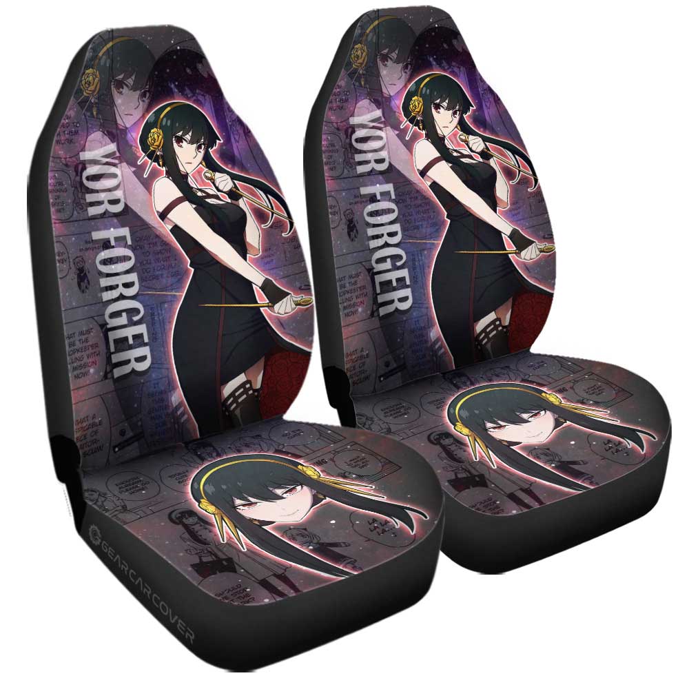 Spy x Family Anime Car Seat Covers Custom Yor Forger Galaxy Style Car Accessories - Gearcarcover - 3