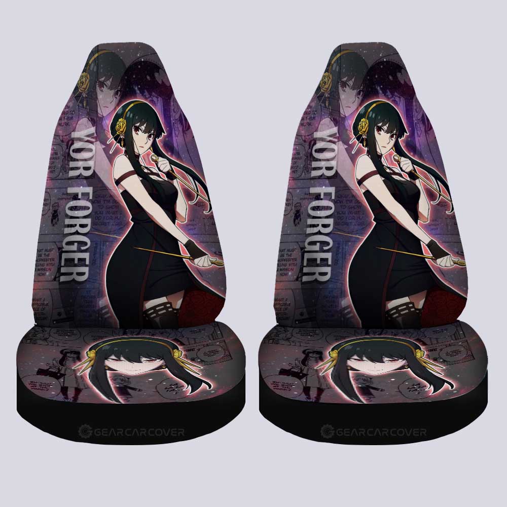Spy x Family Anime Car Seat Covers Custom Yor Forger Galaxy Style Car Accessories - Gearcarcover - 4