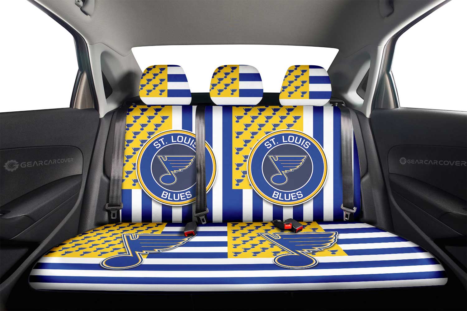 St. Louis Blues Car Back Seat Cover Custom US Flag Style - Gearcarcover - 2