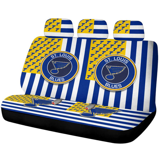 St. Louis Blues Car Back Seat Cover Custom US Flag Style - Gearcarcover - 1
