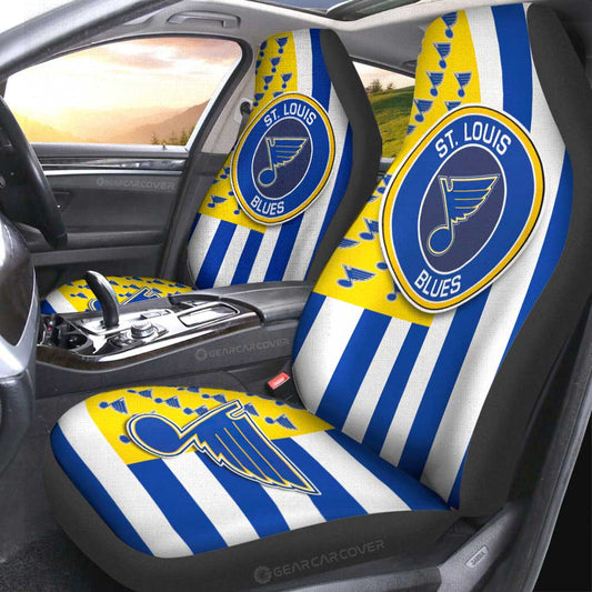 St. Louis Blues Car Seat Covers Custom US Flag Style - Gearcarcover - 2