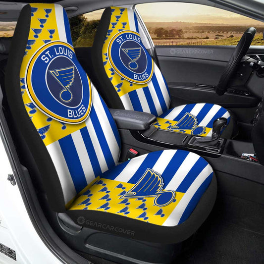 St. Louis Blues Car Seat Covers Custom US Flag Style - Gearcarcover - 1