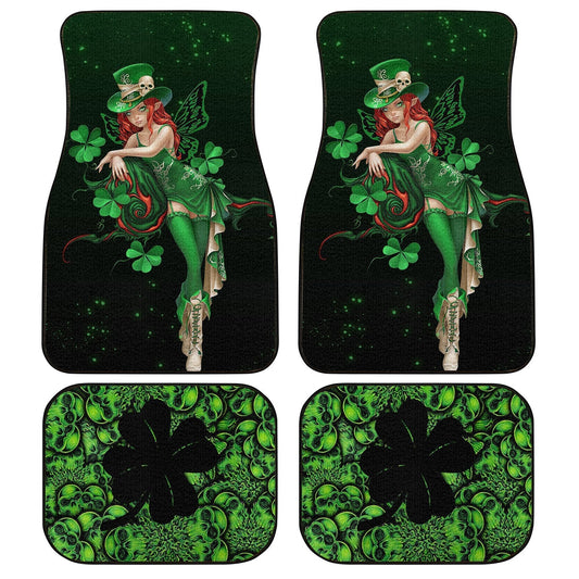 St. Patrick's Lucky Skull Shamrock Car Floor Mats - Gearcarcover - 1