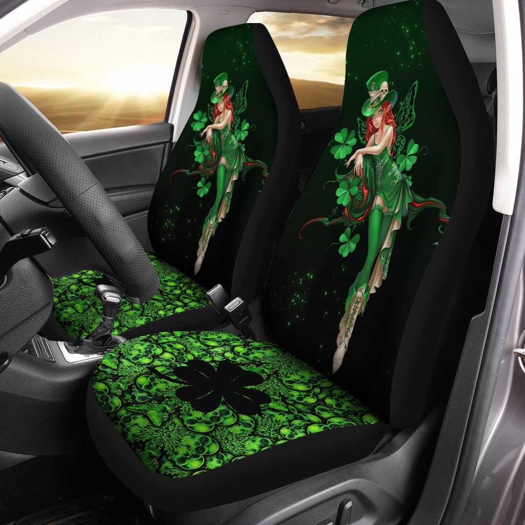 St. Patrick's Lucky Skull Shamrock Car Seat Covers Set Of 2 - Gearcarcover - 1