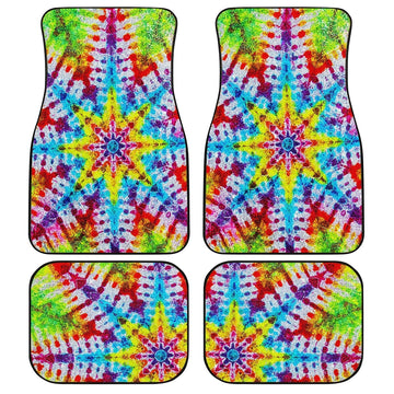 Star Tie Dye Car Floor Mats Custom Hippie Car Accessories Gifts - Gearcarcover - 1