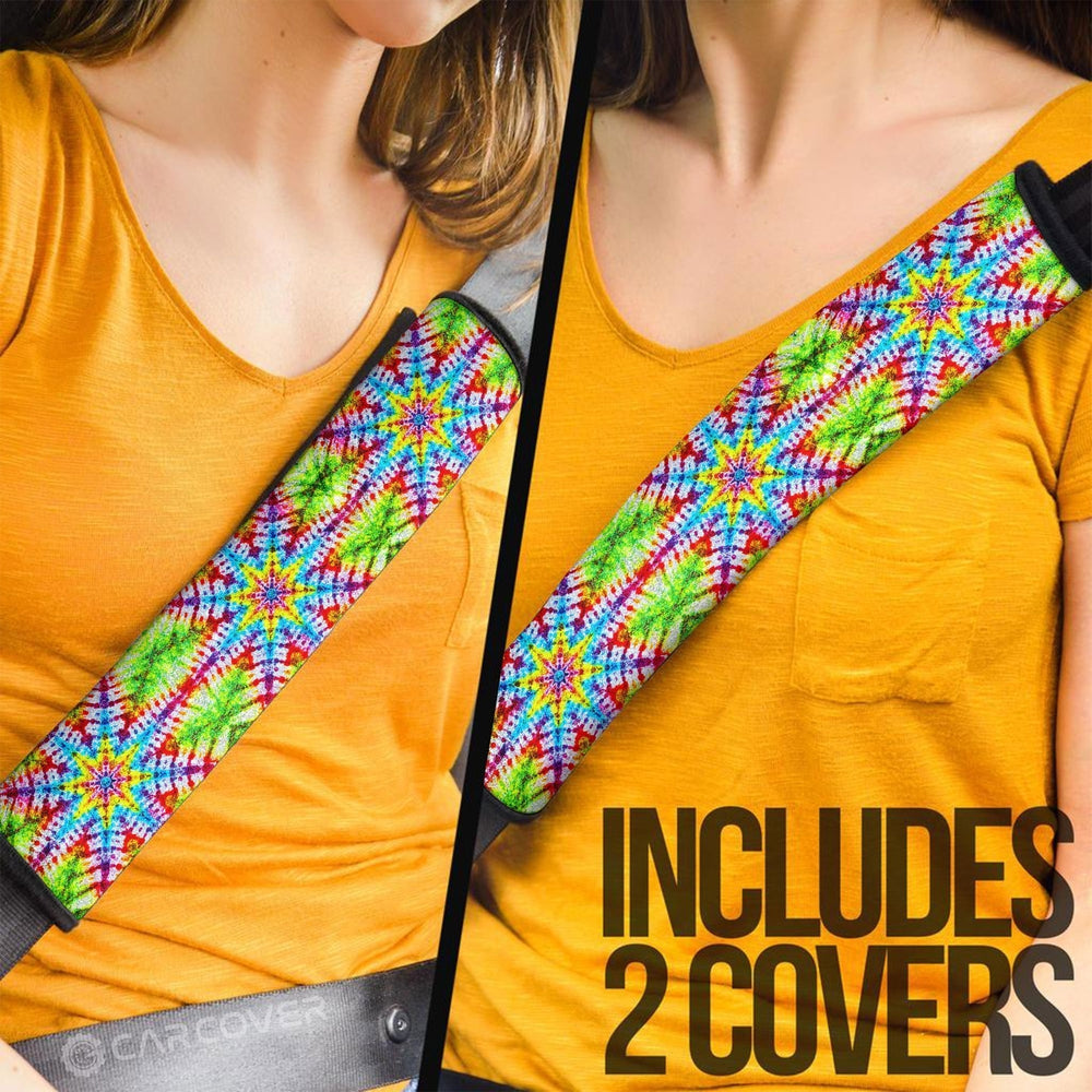 Star Tie Dye Seat Belt Covers Custom Hippie Car Accessories Gifts - Gearcarcover - 2
