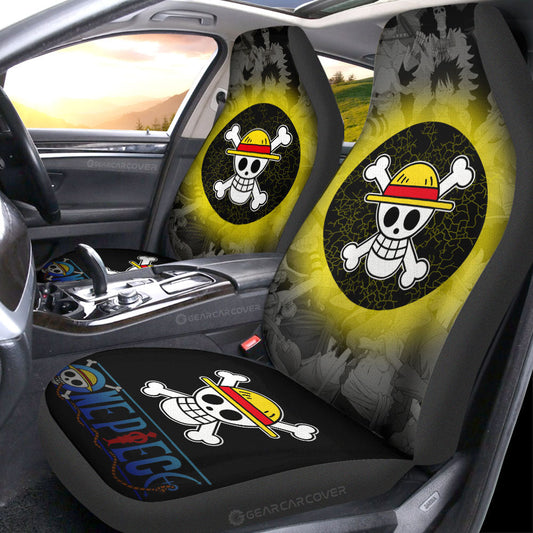 Straw Hat Pirates Flag Car Seat Covers Custom One Piece Anime Car Accessories - Gearcarcover - 2