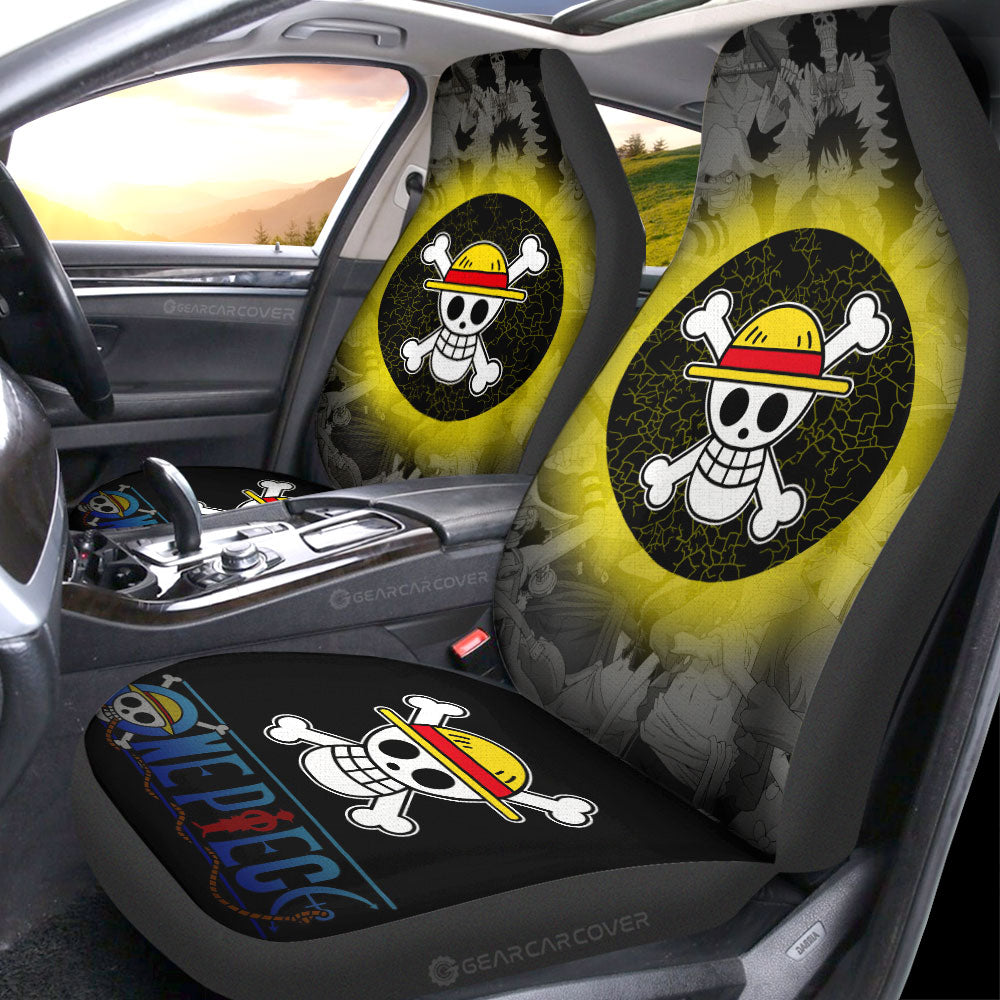 Straw Hat Pirates Flag Car Seat Covers Custom One Piece Anime Car Accessories - Gearcarcover - 2