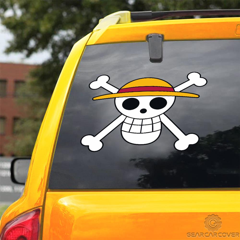 Straw Hat Pirates Flag Car Sticker Custom One Piece Anime Car Accessories - Gearcarcover - 3