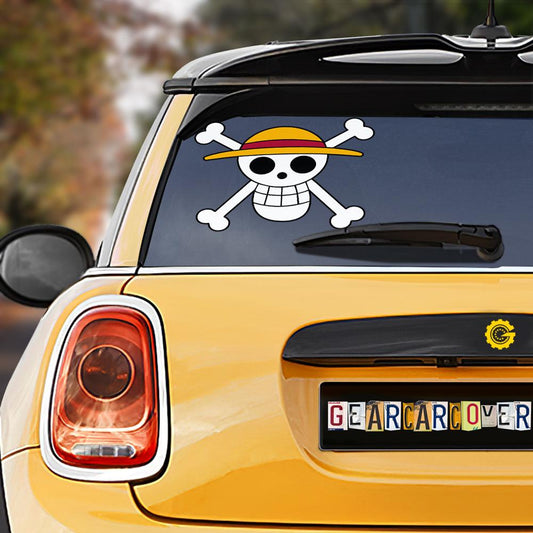 Straw Hat Pirates Flag Car Sticker Custom One Piece Anime Car Accessories - Gearcarcover - 1