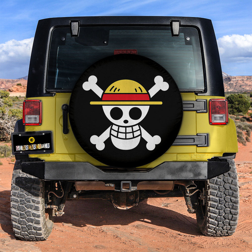 Straw Hat Pirates Flag Spare Tire Covers Custom One Piece Anime Car Accessories - Gearcarcover - 3