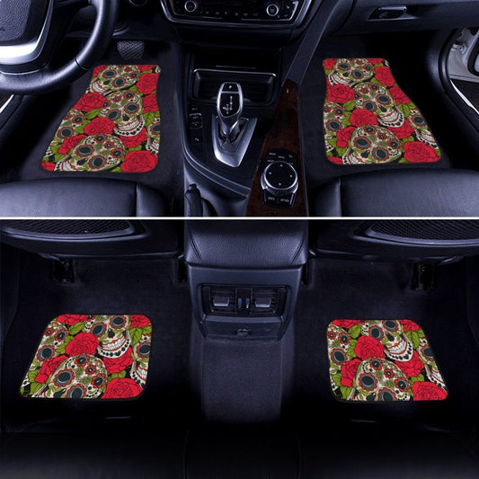 Sugar Skull Car Floor Mats Custom Pattern Car Interior Accessories - Gearcarcover - 2