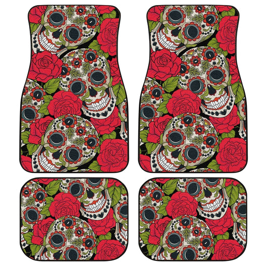 Sugar Skull Car Floor Mats Custom Pattern Car Interior Accessories - Gearcarcover - 1