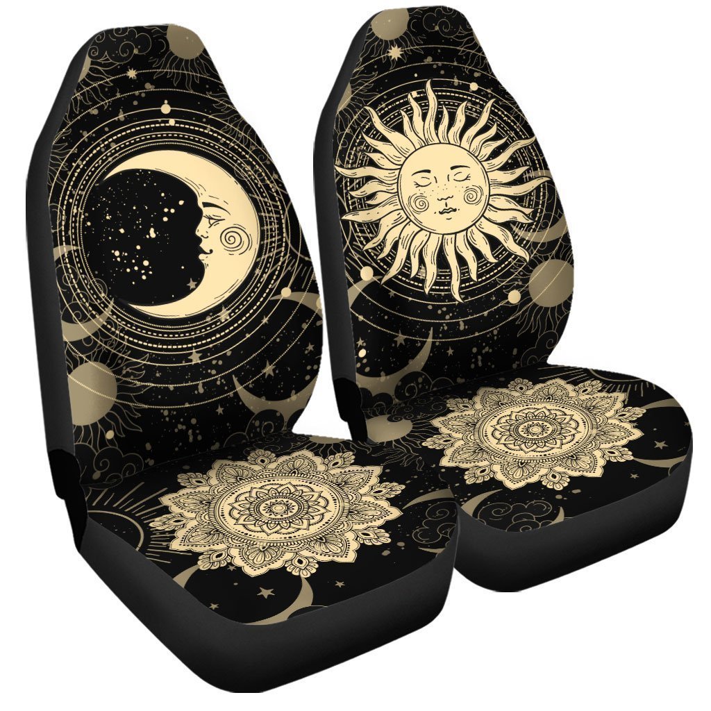 Sun And Moon Car Seat Covers Custom Mandala Car Accessories - Gearcarcover - 3