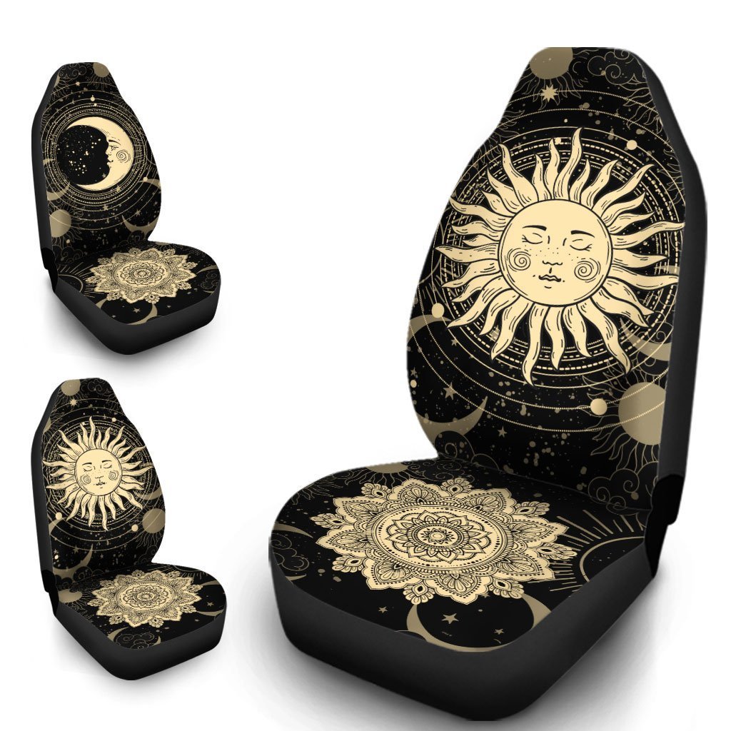 Sun And Moon Car Seat Covers Custom Mandala Car Accessories - Gearcarcover - 4