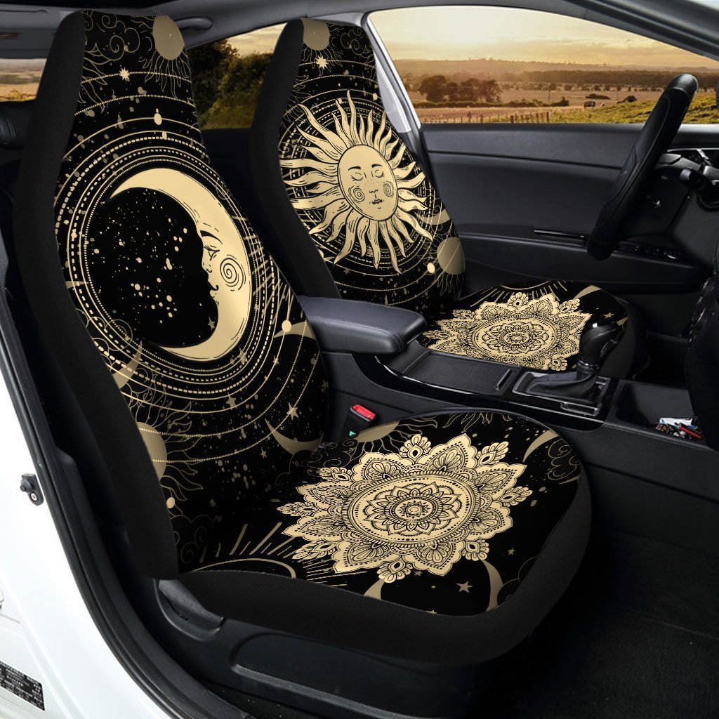 Sun And Moon Car Seat Covers Custom Mandala Car Accessories - Gearcarcover - 1