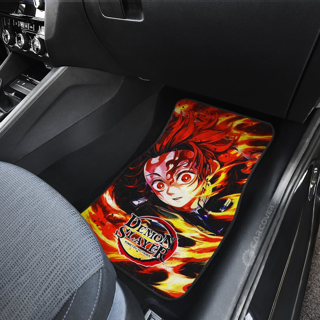 Sun Breathing Tanjiro Car Floor Mats Custom Anime Demon Slayer Car Accessories - Gearcarcover - 4