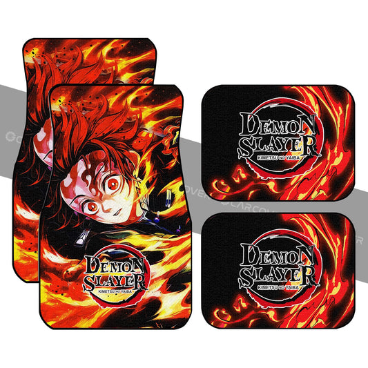 Sun Breathing Tanjiro Car Floor Mats Custom Anime Demon Slayer Car Accessories - Gearcarcover - 1