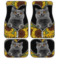 Sunflower British Short Hair Cat Car Floor Mats Custom Cat Car Accessories - Gearcarcover - 1