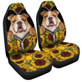 Sunflower Bulldog Car Seat Covers Custom Car Accessories For Bulldog Owners - Gearcarcover - 3