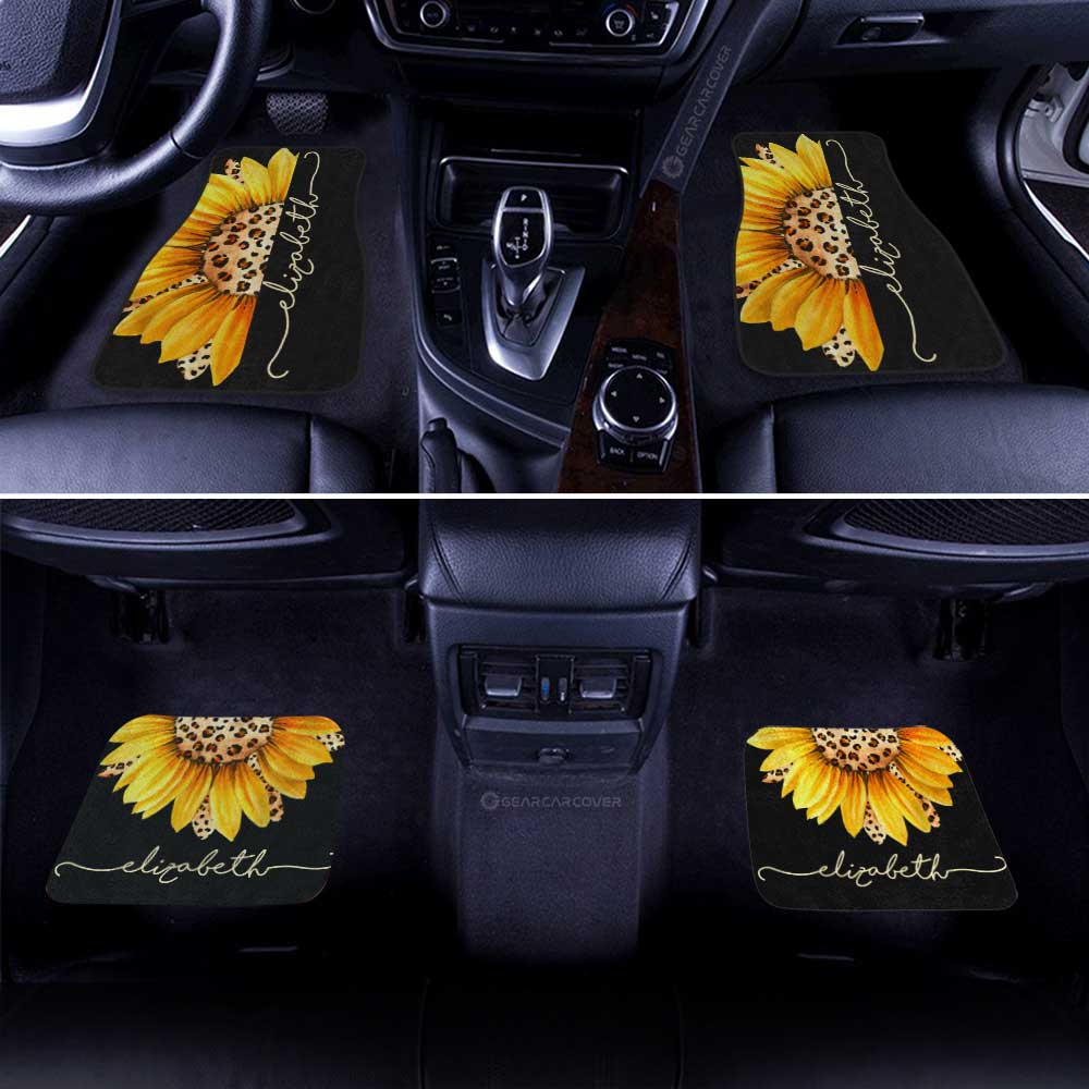 Sunflower Car Floor Mats Custom Personalized Name Car Accessories - Gearcarcover - 2