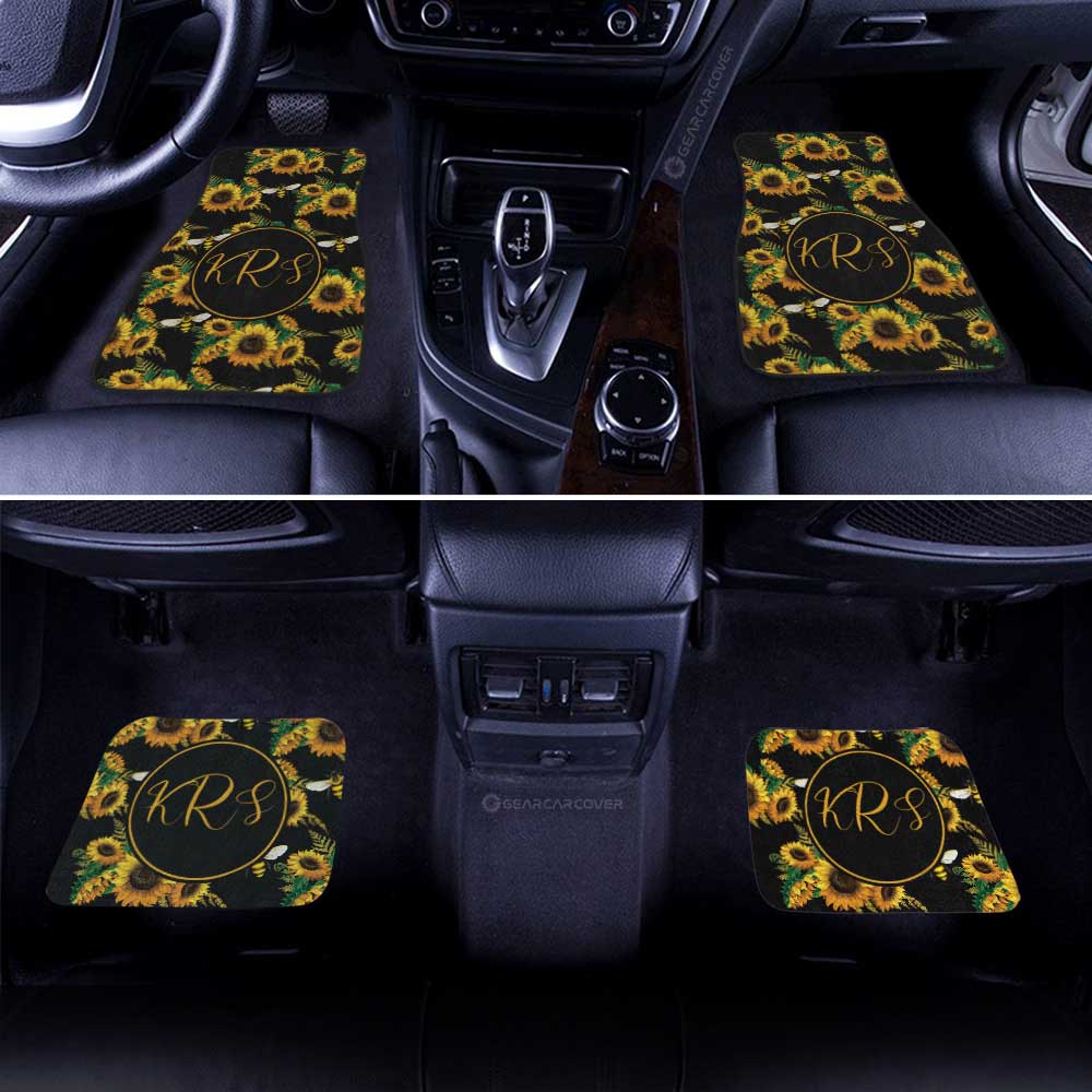 Sunflower Car Floor Mats Custom Personalized Name Car Accessories - Gearcarcover - 2