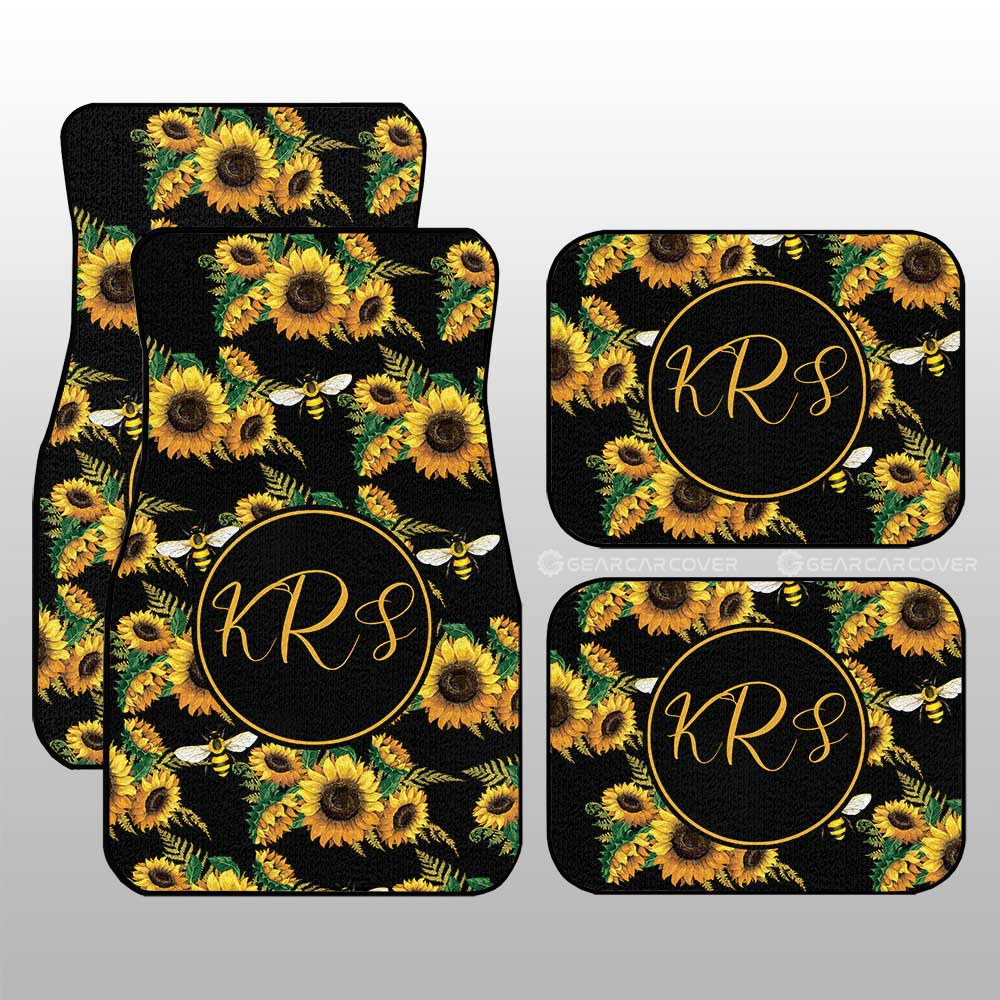Sunflower Car Floor Mats Custom Personalized Name Car Accessories - Gearcarcover - 3