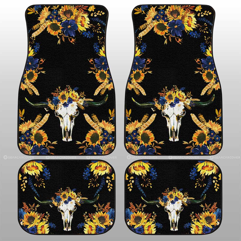 Sunflower Car Floor Mats Custom Personalized Name Car Accessories - Gearcarcover - 1