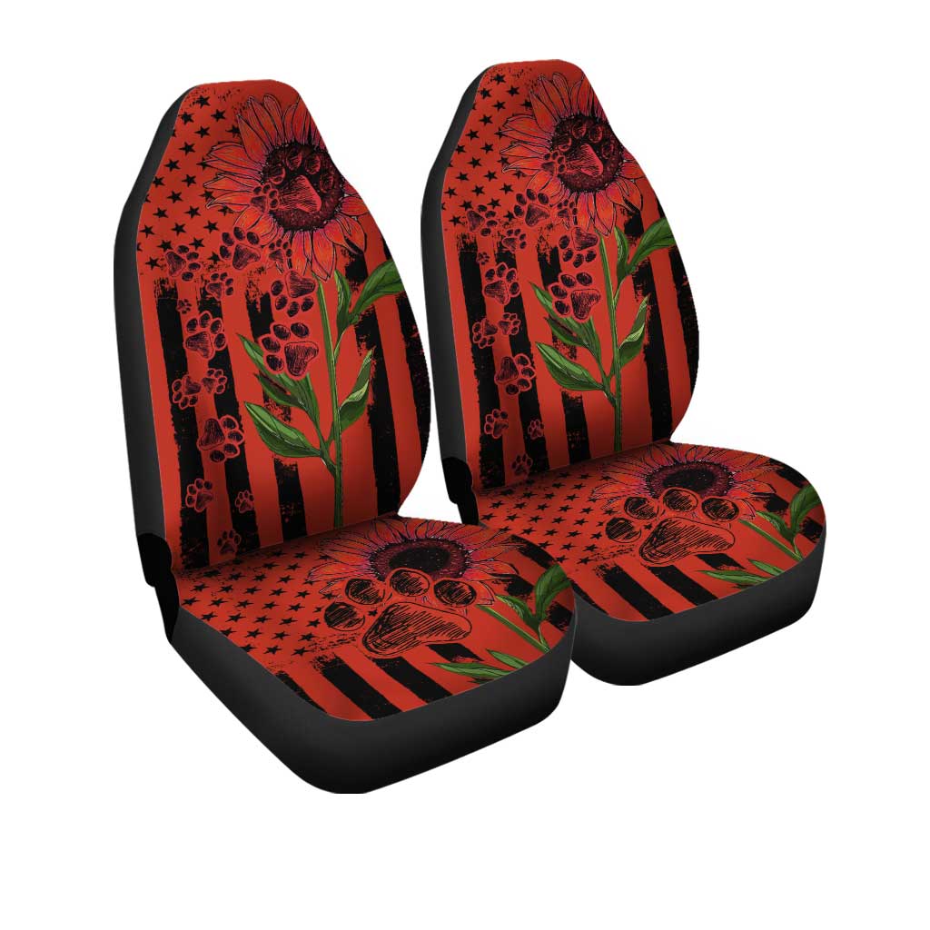 Sunflower Car Seat Covers Custom Paws Red Car Accessories - Gearcarcover - 3