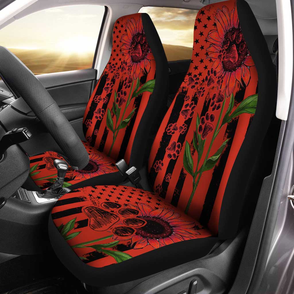 Sunflower Car Seat Covers Custom Paws Red Car Accessories - Gearcarcover - 1