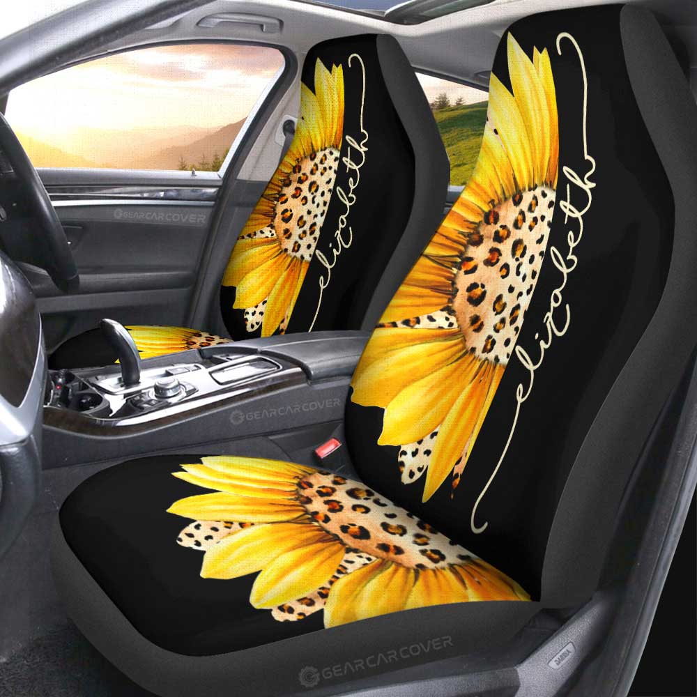 Sunflower Car Seat Covers Custom Personalized Name Car Accessories - Gearcarcover - 4