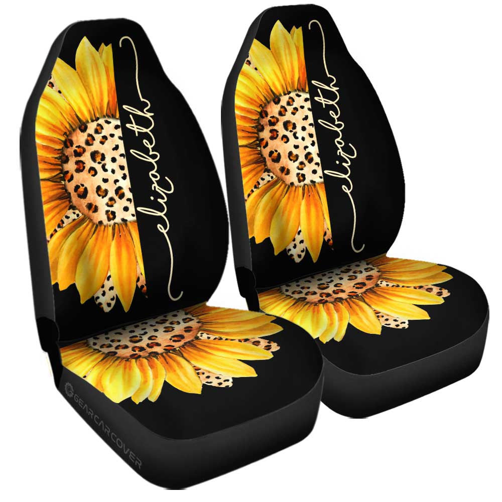 Sunflower Car Seat Covers Custom Personalized Name Car Accessories - Gearcarcover - 1