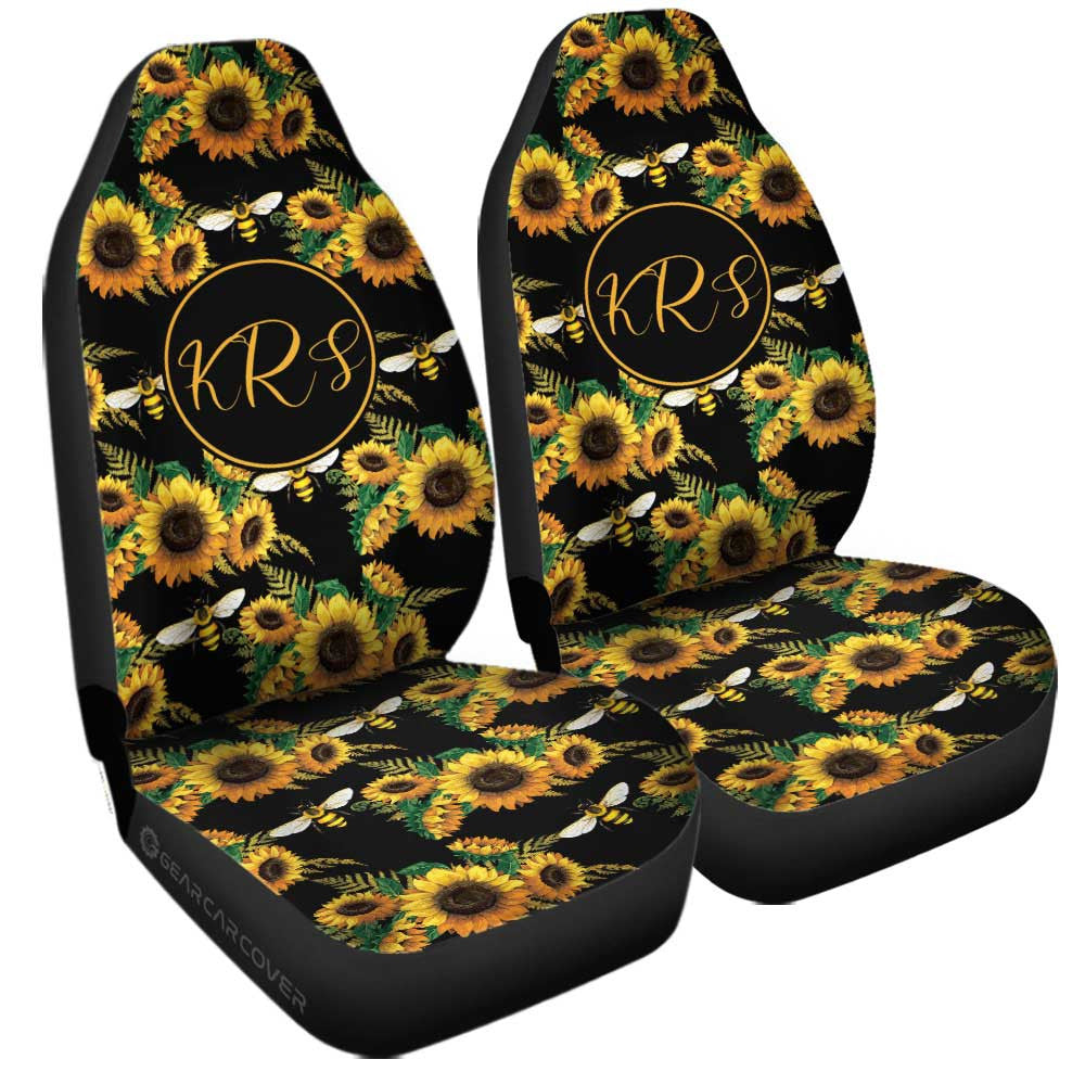 Sunflower Car Seat Covers Custom Personalized Name Car Accessories - Gearcarcover - 1