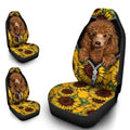 Sunflower Cute Poodle Car Seat Covers Custom Car Accessories For Poodle Owners - Gearcarcover - 4