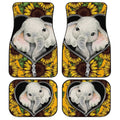 Sunflower Elephant Car Floor Mats Custom Cute Car Accessories - Gearcarcover - 1