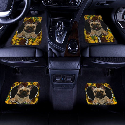 Sunflower French Bulldog Car Floor Mats Car Accessories For French Bulldog Owners - Gearcarcover - 2
