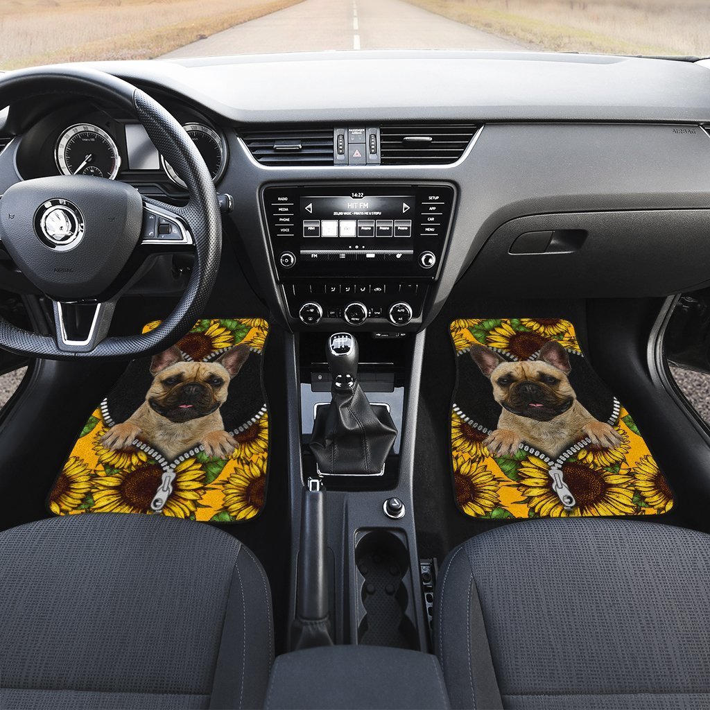 Sunflower French Bulldog Car Floor Mats Car Accessories For French Bulldog Owners - Gearcarcover - 3