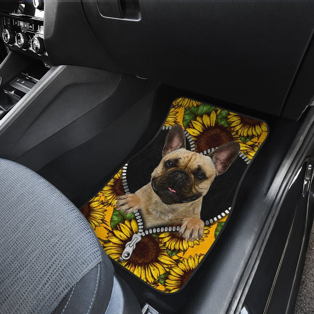 Sunflower French Bulldog Car Floor Mats Car Accessories For French Bulldog Owners - Gearcarcover - 4
