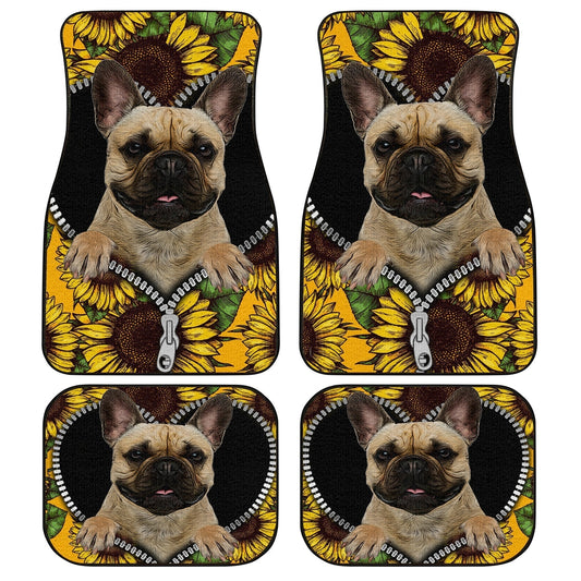 Sunflower French Bulldog Car Floor Mats Car Accessories For French Bulldog Owners - Gearcarcover - 1