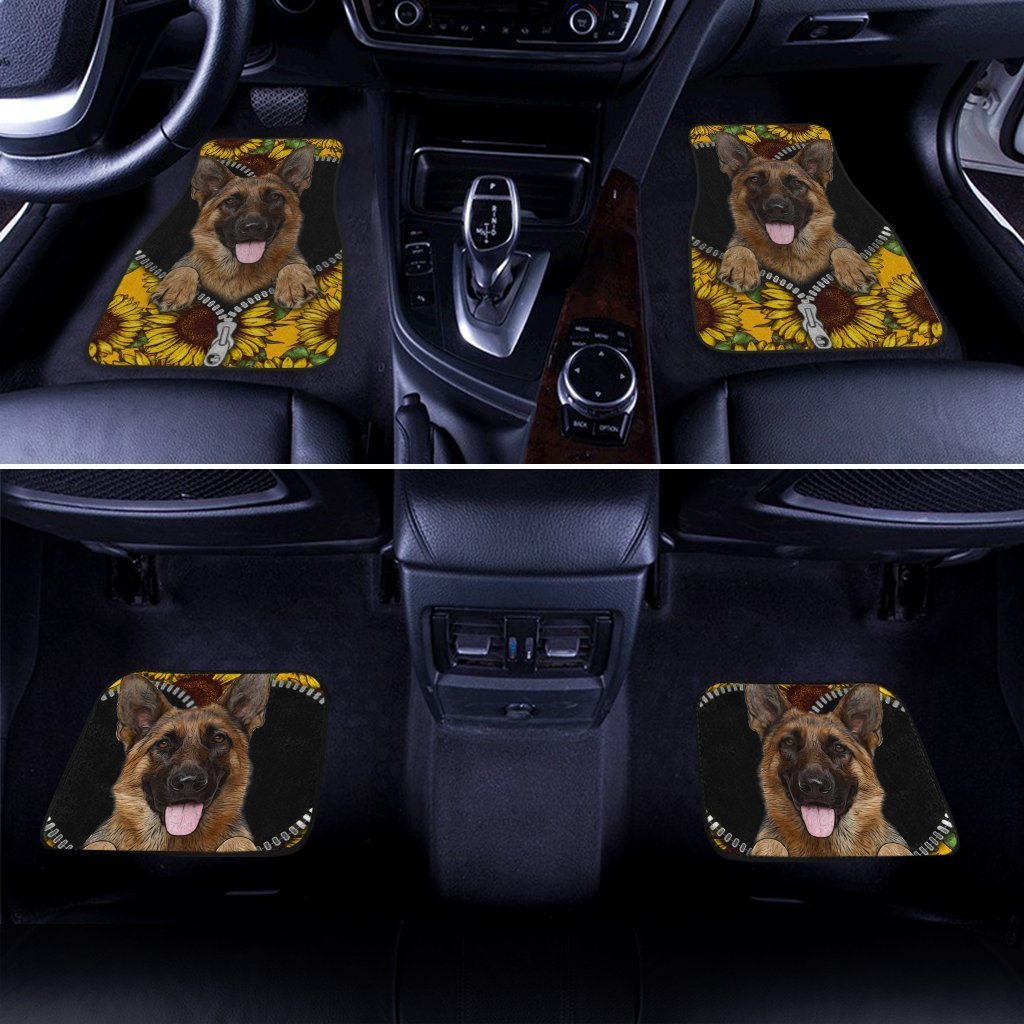 Sunflower German Shepherd Car Floor Mats Car Accessories For German Shepherd Trainers - Gearcarcover - 2