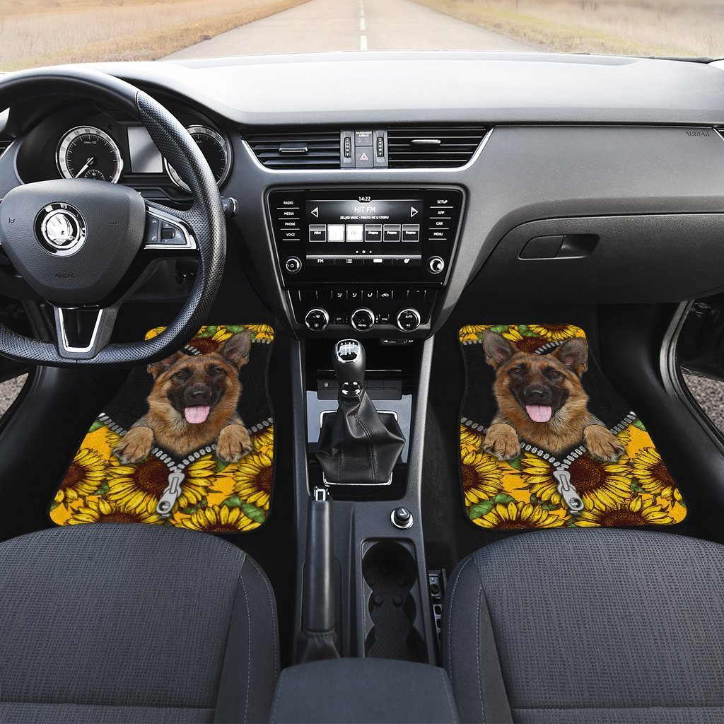 Sunflower German Shepherd Car Floor Mats Car Accessories For German Shepherd Trainers - Gearcarcover - 3