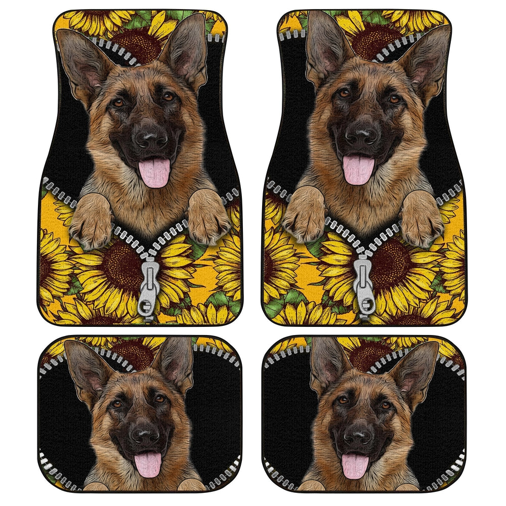 Sunflower German Shepherd Car Floor Mats Car Accessories For German Shepherd Trainers - Gearcarcover - 1