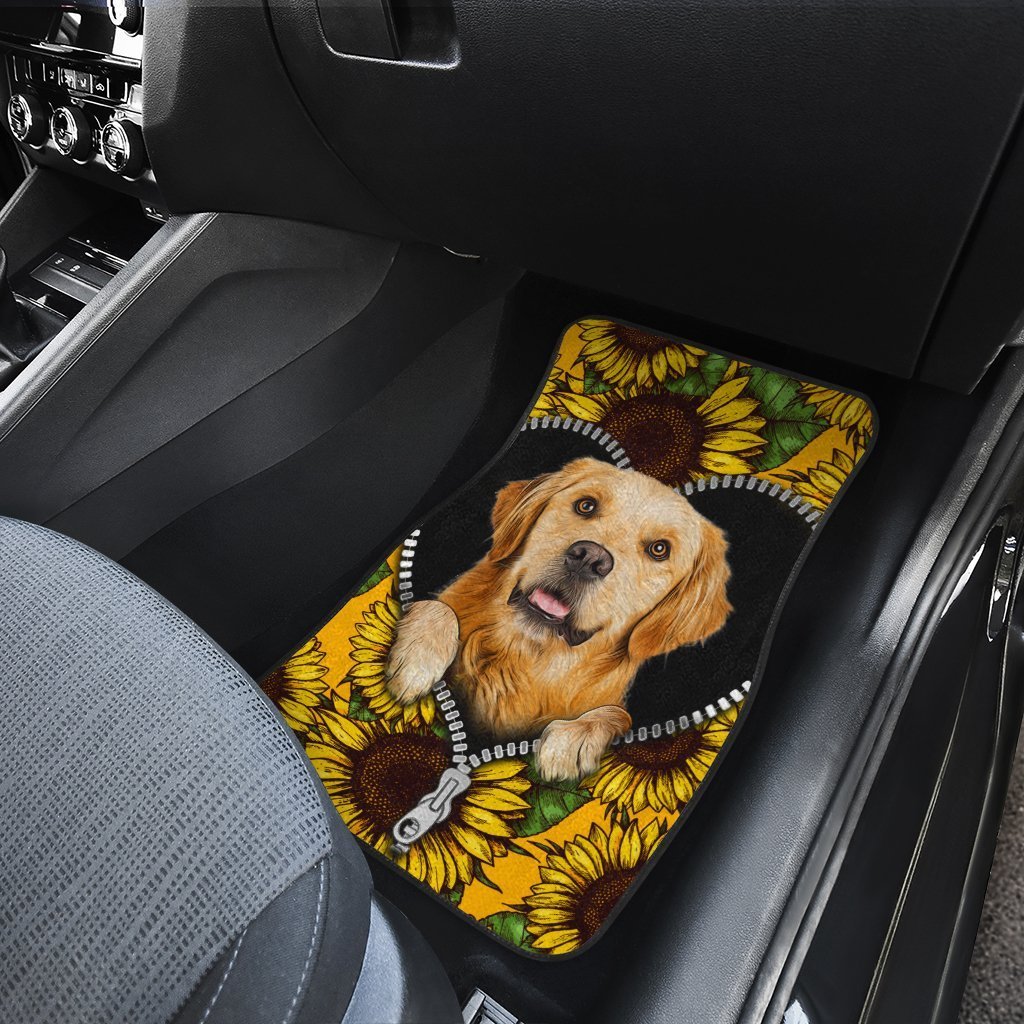 Sunflower Golden Retriever Car Floor Mats Gift Idea For Golden Retriever Owners - Gearcarcover - 4