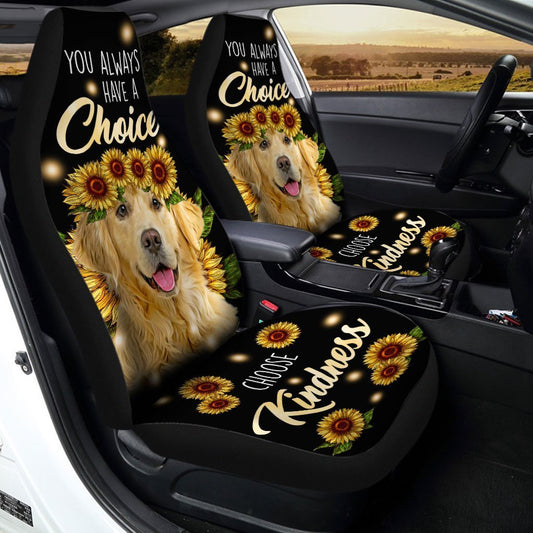 Sunflower Golden Retriever Car Seat Covers Custom Kindness Dog Car Accessories - Gearcarcover - 2