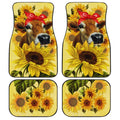 Sunflower Heifer Car Floor Mats Custom Animal Farm Car Accessories - Gearcarcover - 1