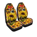 Sunflower Heifer Car Seat Covers Custom US Flag Car Accessories - Gearcarcover - 3