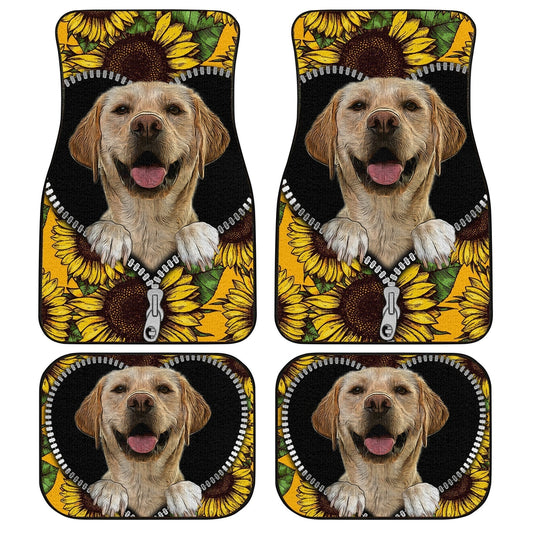 Sunflower Labrador Retriever Car Floor Mats Funny Gift Idea For Labrador Retriever Owners - Gearcarcover - 1